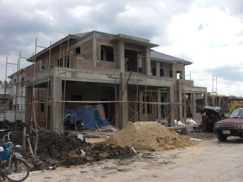 タイの一般的な住宅建設の風景