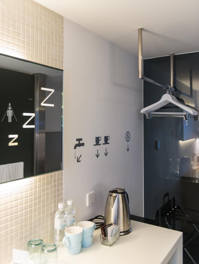 至る所ににアイコン表示風のサインが描かれています