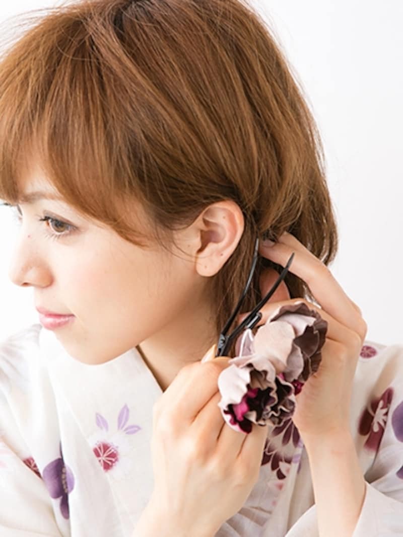 低めの位置にバレットを留める