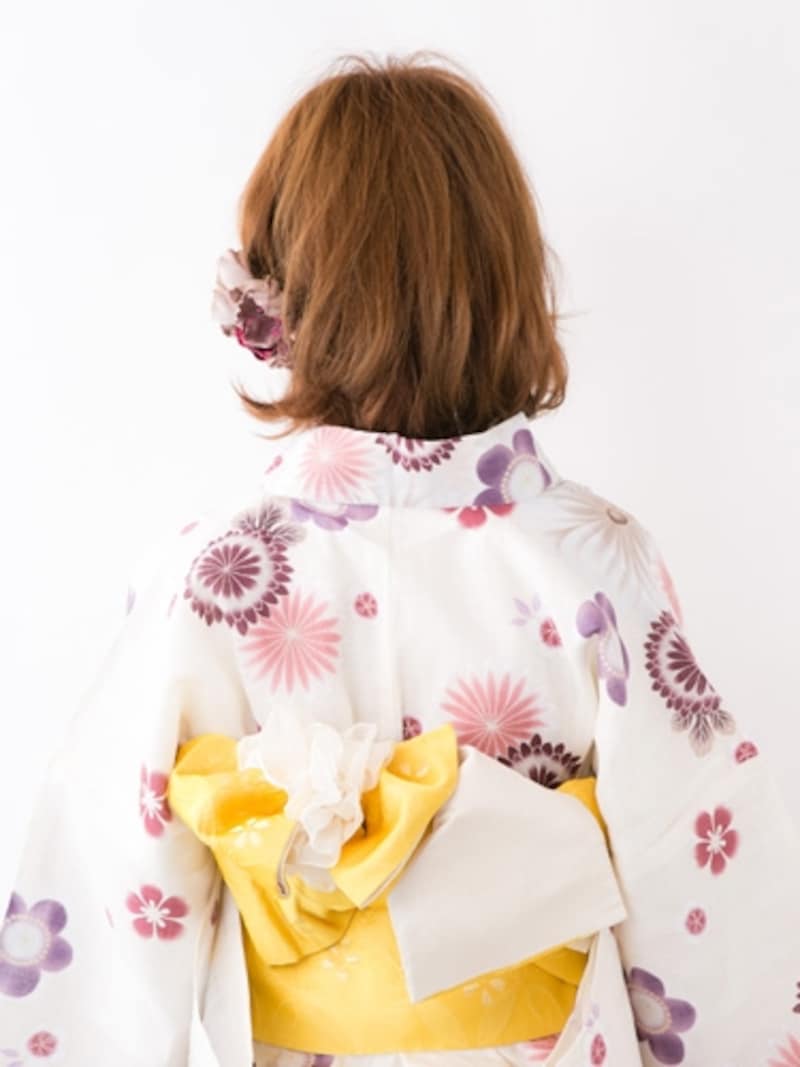 ボブ浴衣・ガーリーな耳かけヘアアレンジ