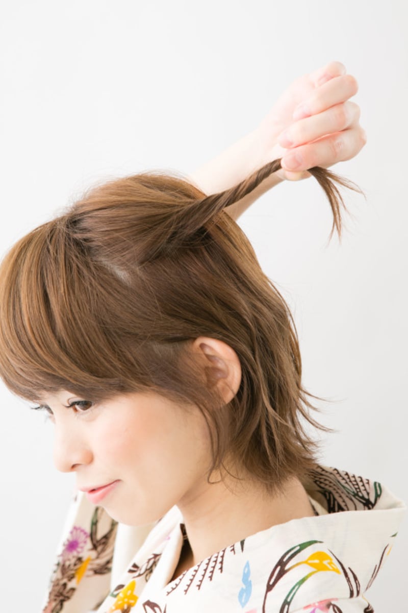 少量とって、きつめにねじる