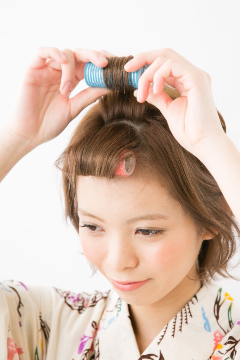 ２段に分けて巻くと、ふんわり感がアップ