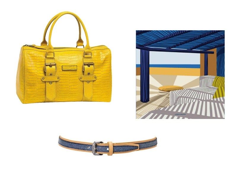 鮮やかなイエローバッグがコーディネートの主役