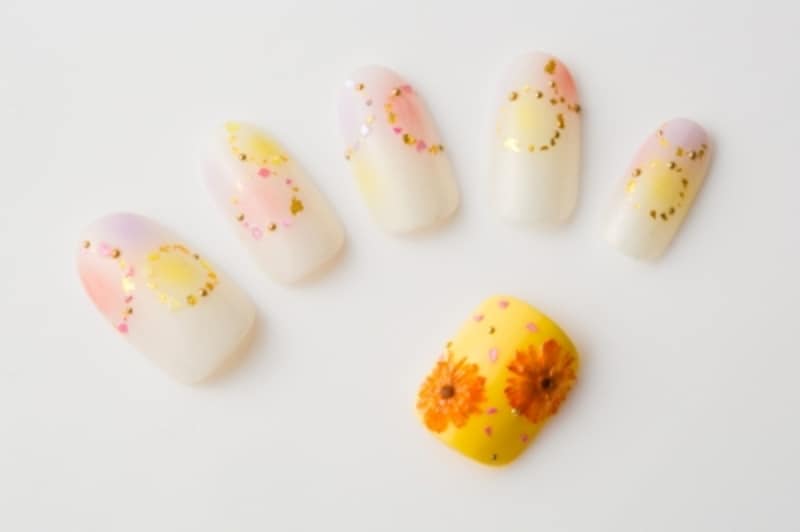 和テイストが新鮮 はんなり浴衣ネイル ネイルアート All About