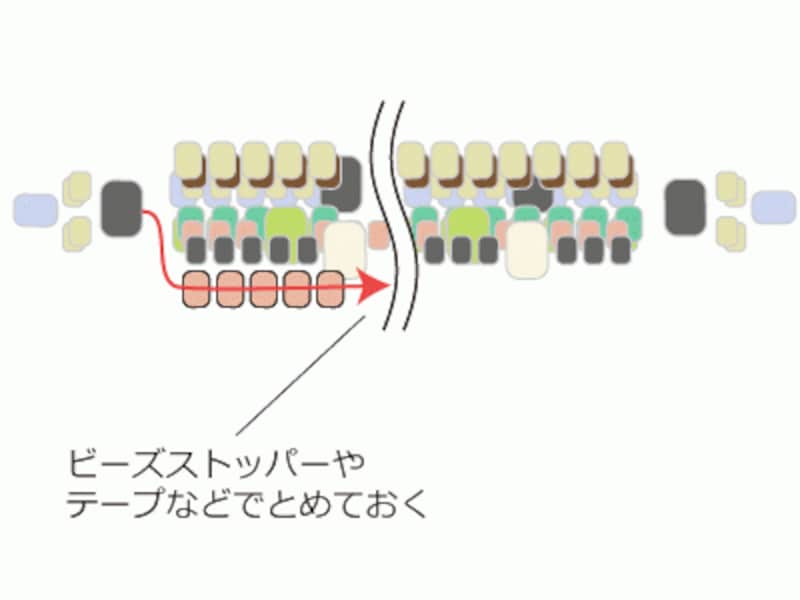 ハイブリッドシードビーズのネックレス