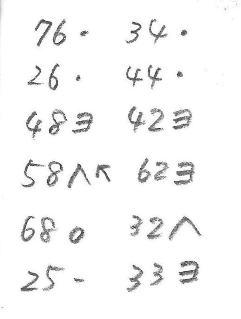 速記棋譜の実例