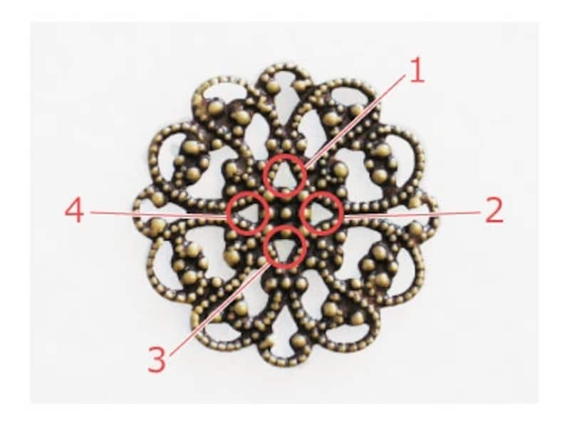 ハイブリッドシードビーズのアンティーク風ペンダント