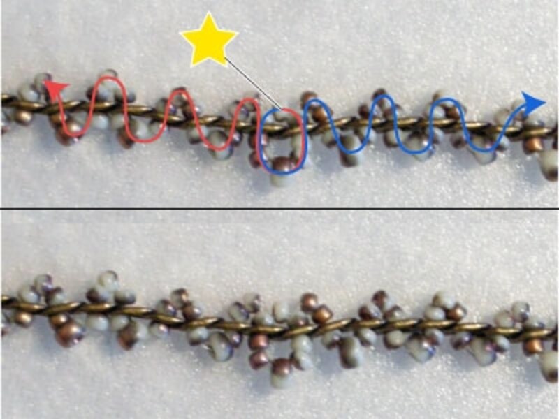 ハイブリッドシードビーズのアンティーク風ペンダント