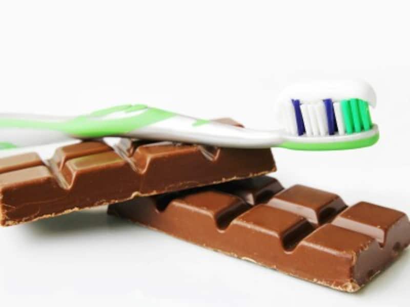 チョコレートと歯ブラシ