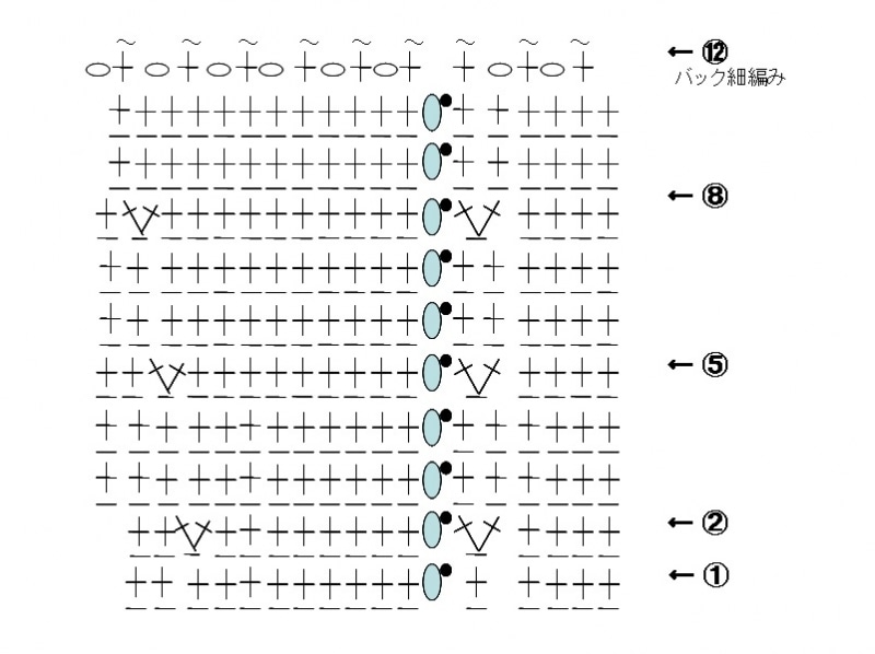 ブリムは紺色のすじ編みで