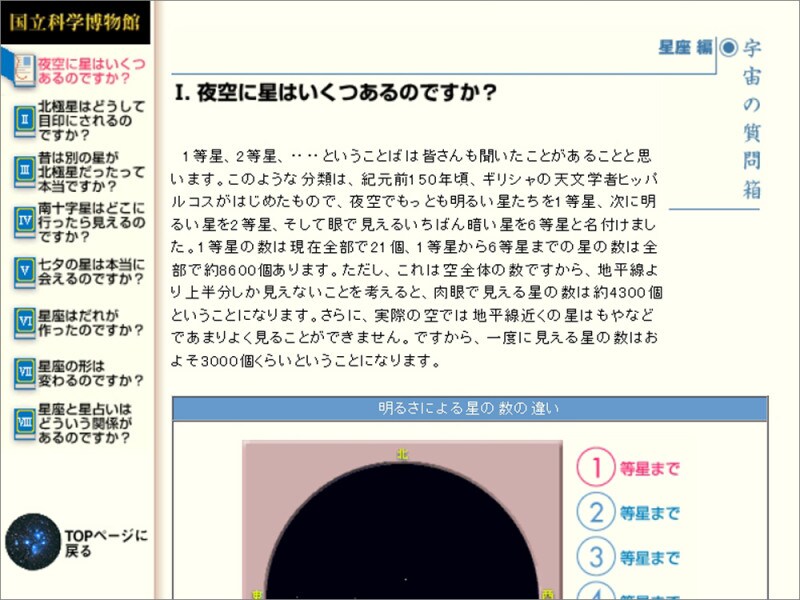 自由研究 天体観測・星の観察　国立科学博物館 宇宙の質問箱