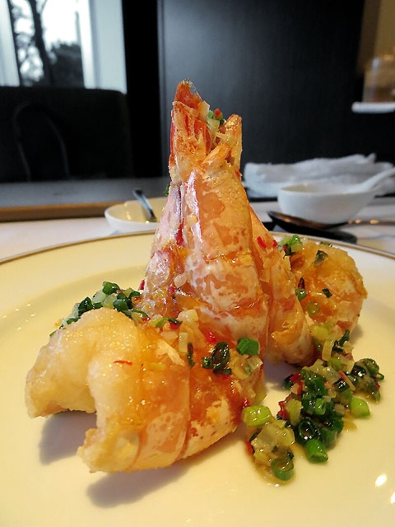 殻付き車海老の素揚げ 山椒風味