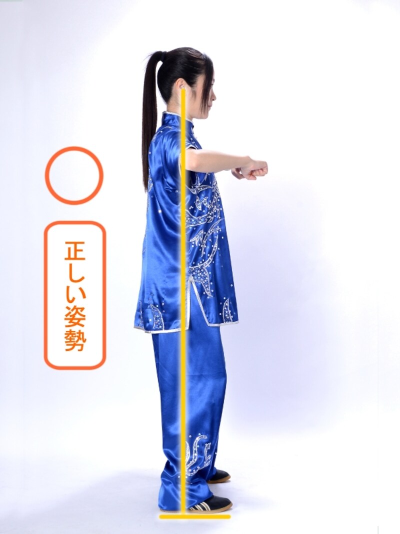 3.正しい姿勢で肘を前後に揺らす