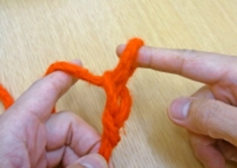 指編み 簡単　糸をぬく