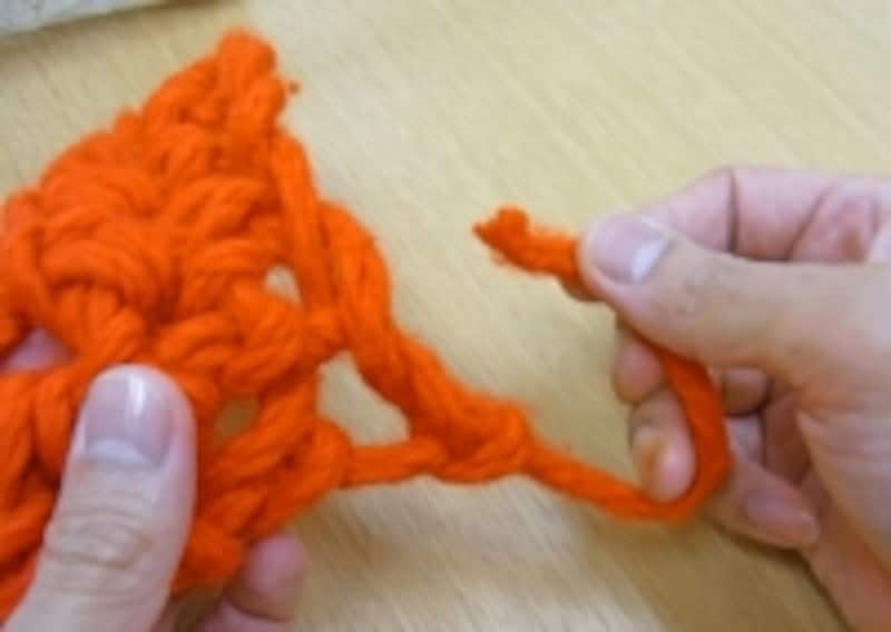 指編み 簡単　糸の始末
