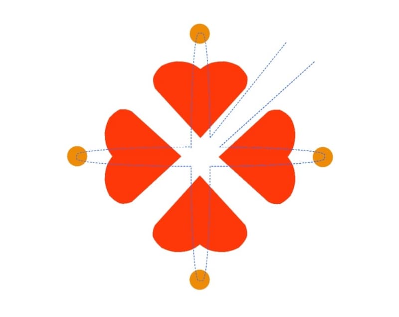 花のパーツをつける