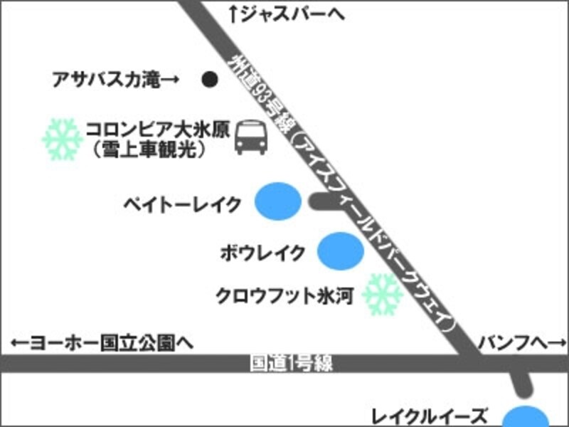 地図上では、主な観光ポイントのみを記載