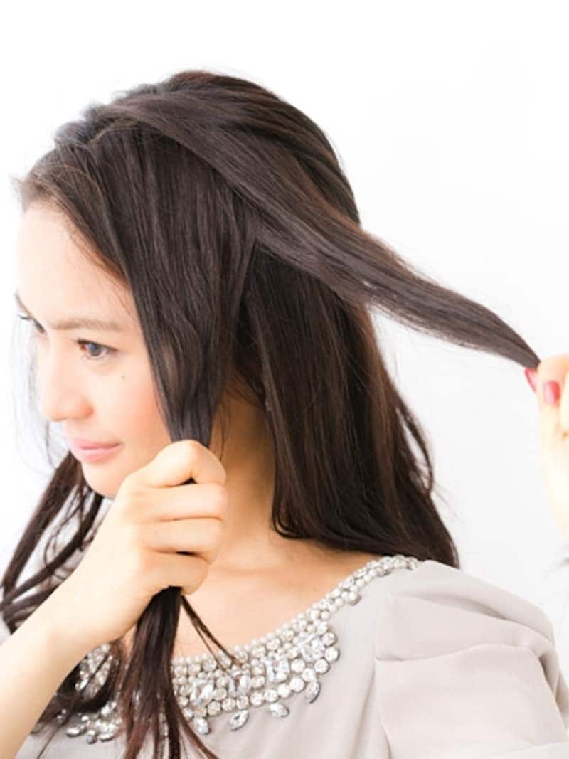 ハチ上の髪を取る