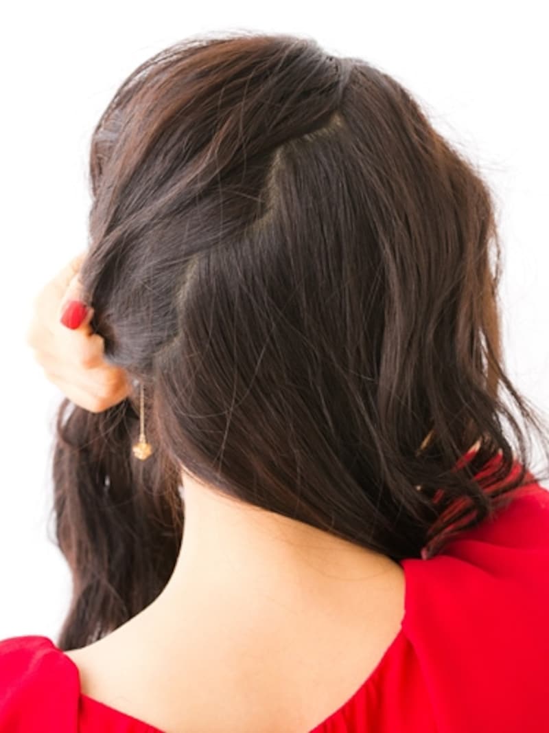 斜めに分けて分け目が見えないように