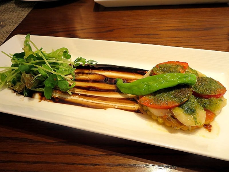 ホタテと夏野菜のタルト仕立て バルサミコの香り