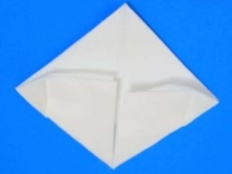 片方も折り上げてください