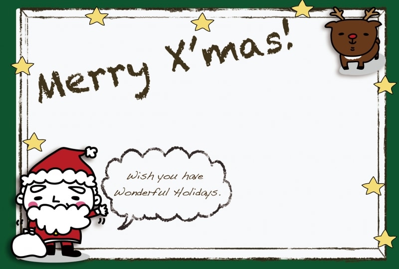 グリーティングカード　クリスマス　イラスト　カラー　かわいい