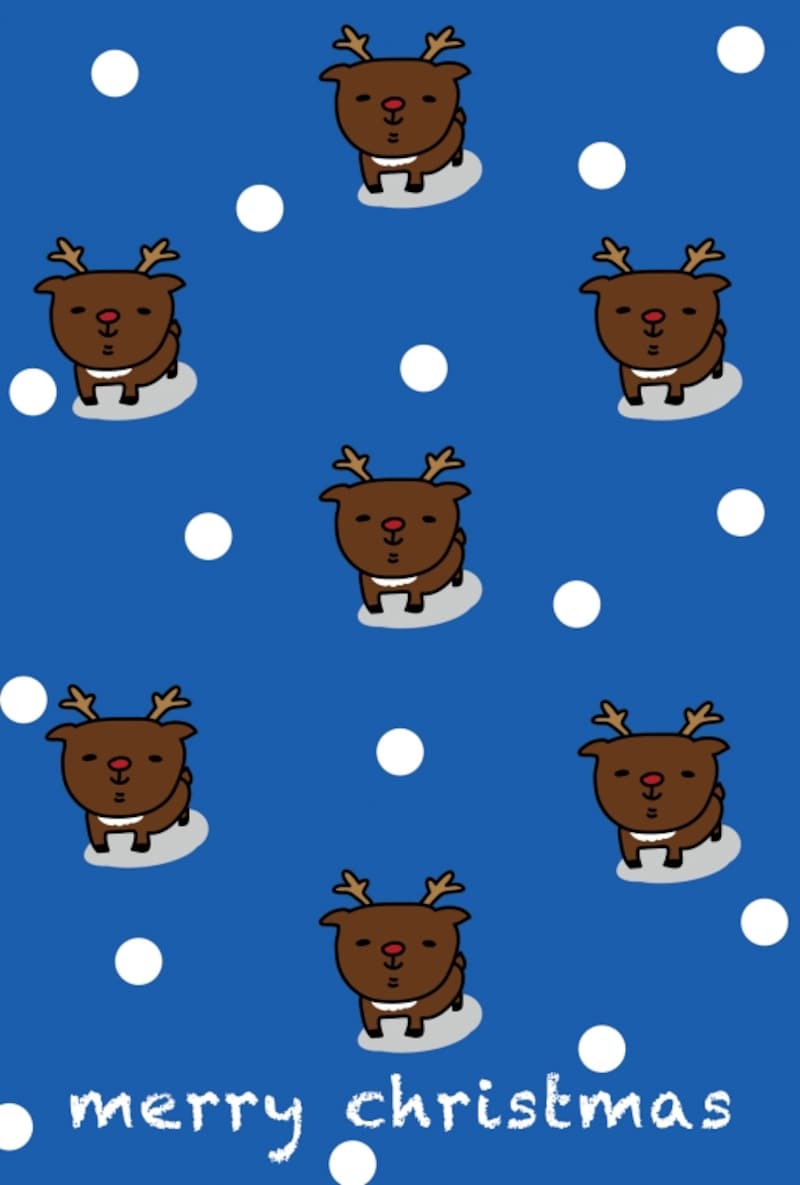グリーティングカード　トナカイ　クリスマス　イラスト　カラー　かわいい