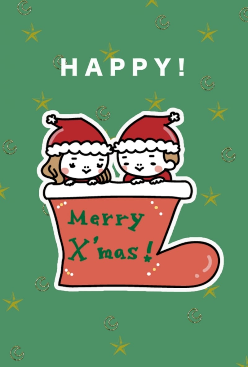 グリーティングカード　クリスマス　イラスト　カラー　かわいい