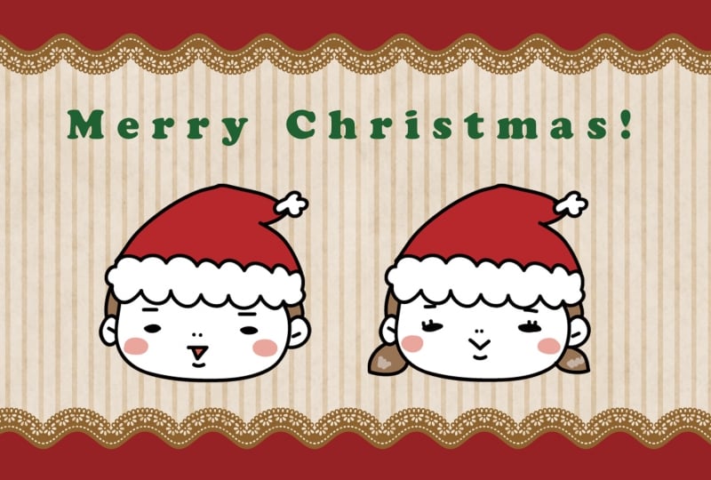 グリーティングカード　クリスマス　イラスト　カラー　かわいい