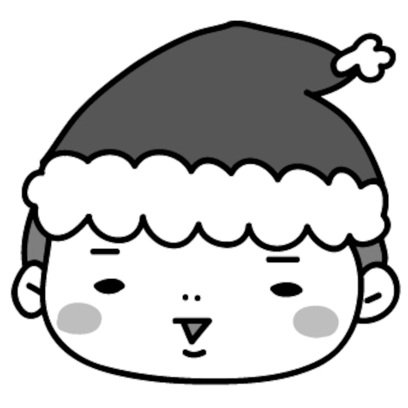 男の子　クリスマス　イラスト　白黒　かわいい