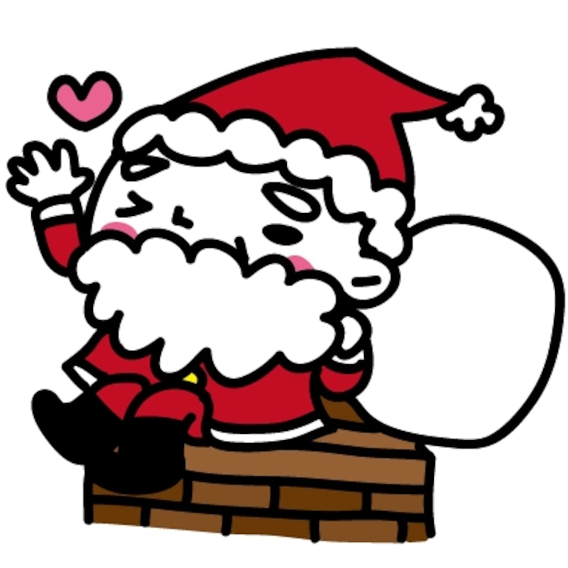 煙突とサンタ　クリスマス　イラスト　カラー　かわいい
