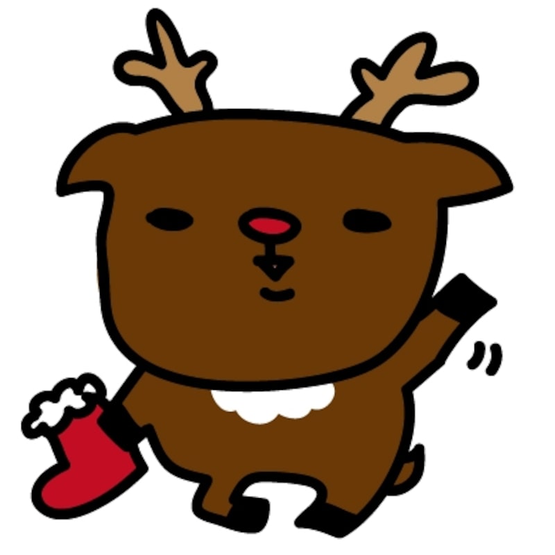トナカイ　クリスマス　イラスト　カラー　かわいい