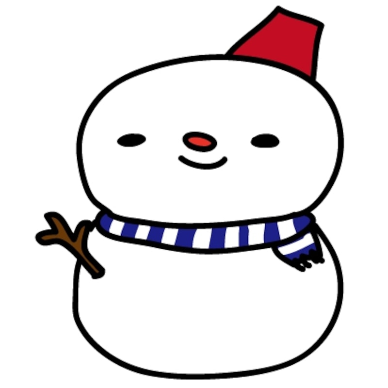 【雪だるま　クリスマス　イラスト　カラー　かわいい
