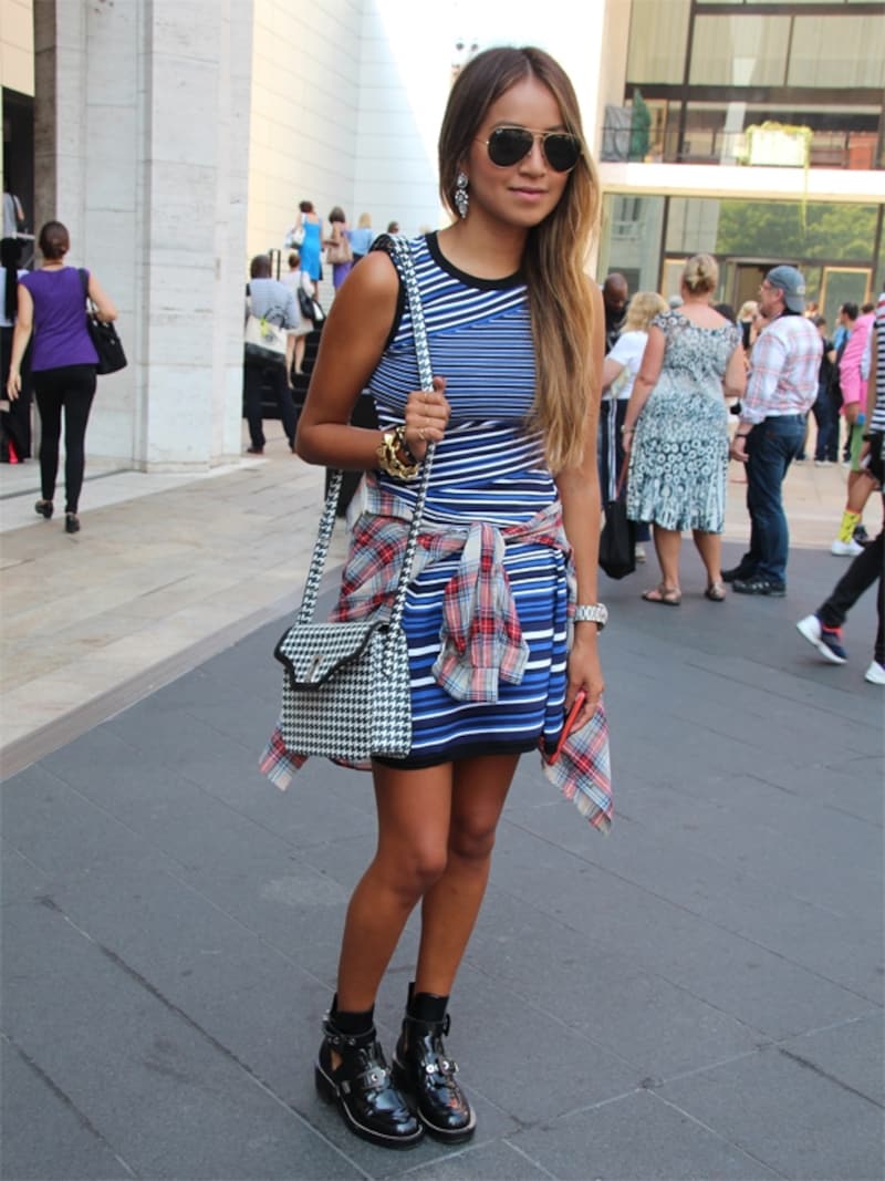 腰巻きでつくる柄on柄コーデ