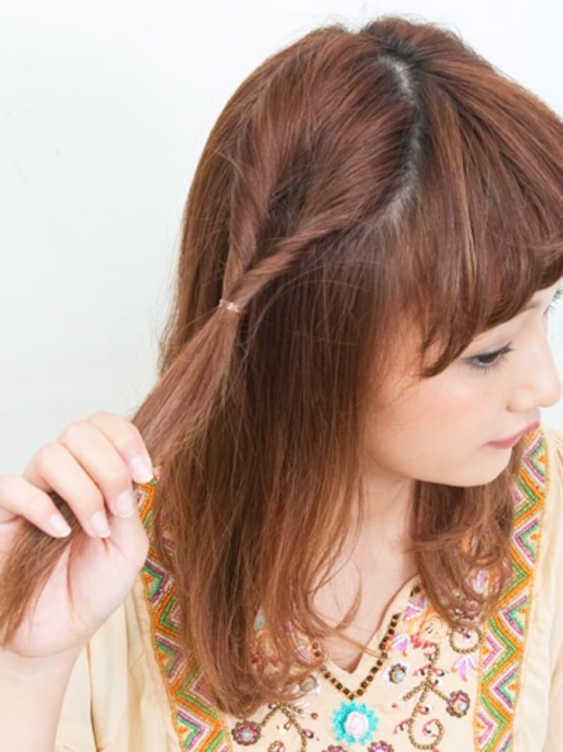 そのまま輪っかに通してくるりんぱ