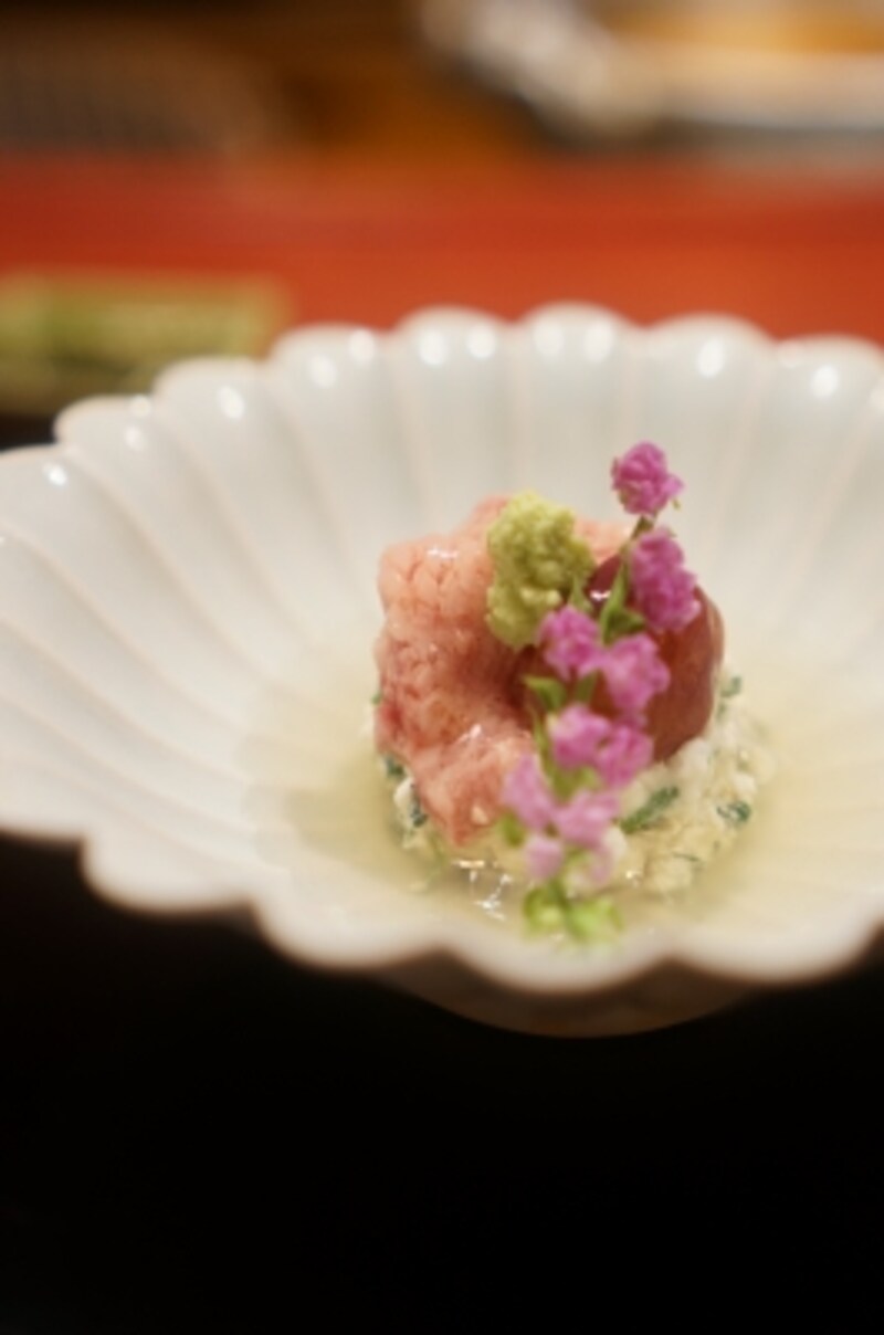 タンの身皮と白和え