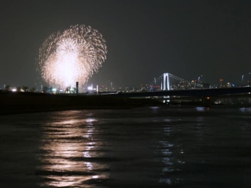 お台場で開催された冬花火もこんなに良く見えました