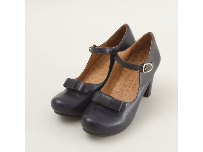 CHIE MIHARA(チエミハラ) リボン付き ストラップ レザー パンプス(13AW)