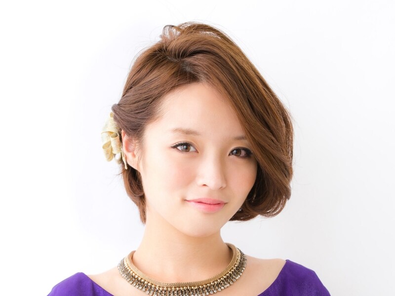 ショートヘアパーティアレンジ