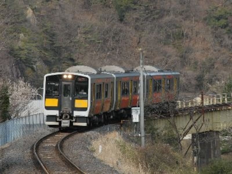 水郡線の列車は何回も久慈川を渡る