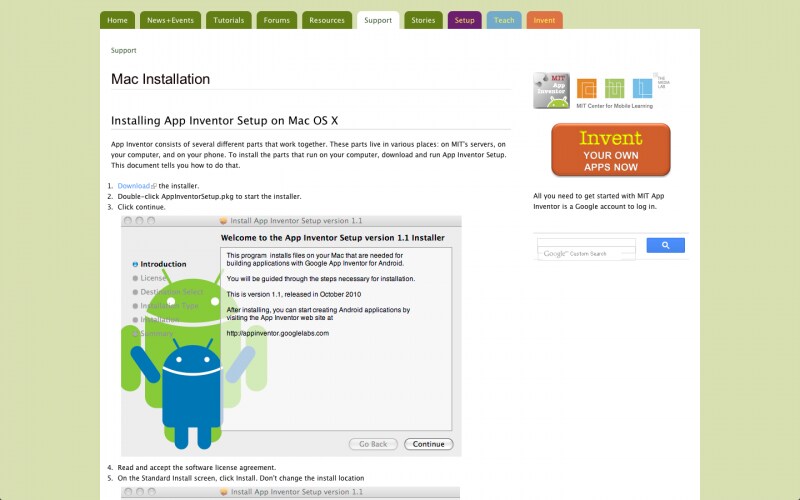 App Inventor Setupのダウンロード