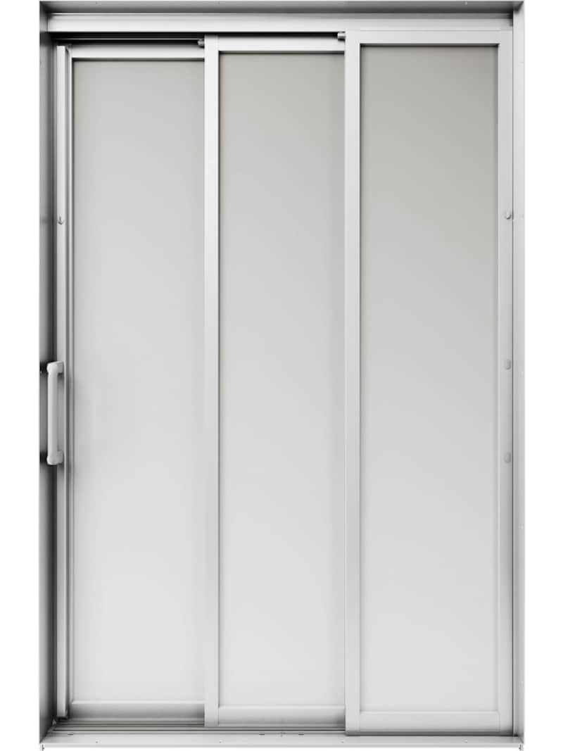 広々とした開口部が確保できる3枚引き戸タイプ。undefined[オフローラundefined3枚引き戸(シルバー)］