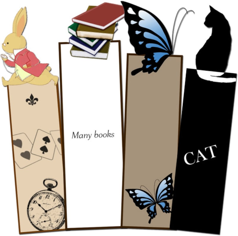 mihoのプリント素材 アンティーク風BOOKマーク