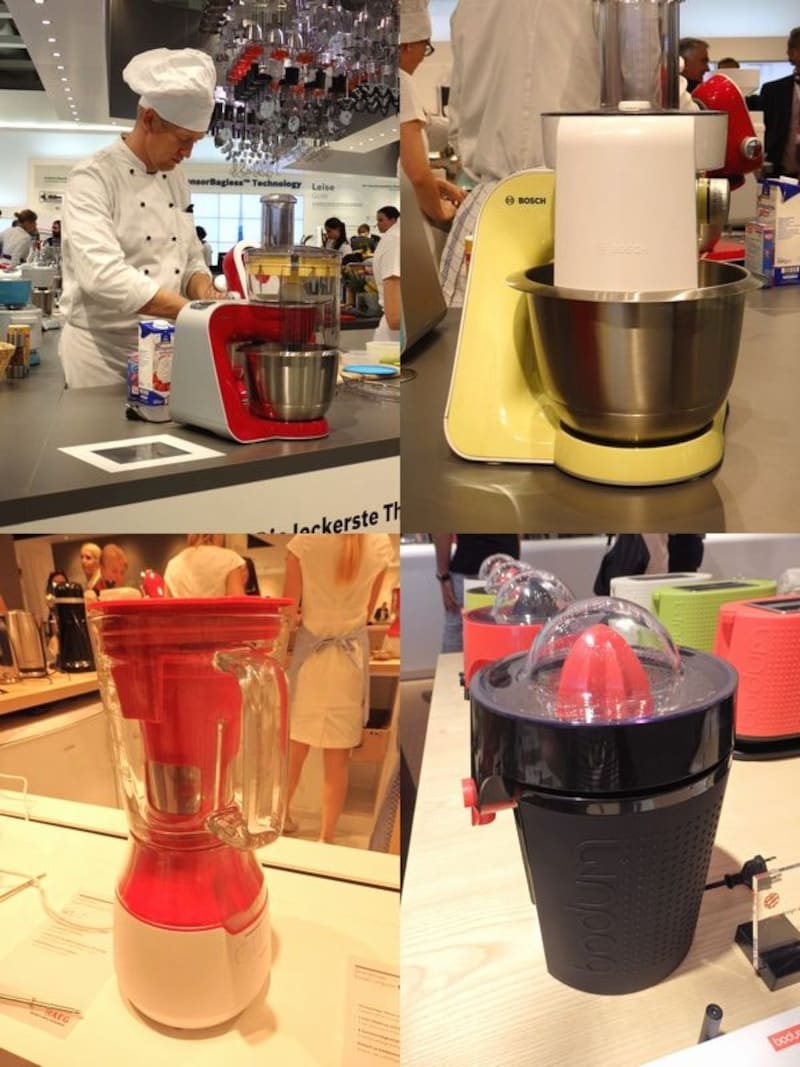 BOSCHのスタンドミキサーやエレクトロラックスのジューサー、ボダムのジューサー