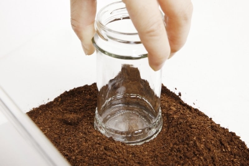 ビンの底などを使って、表面を固める