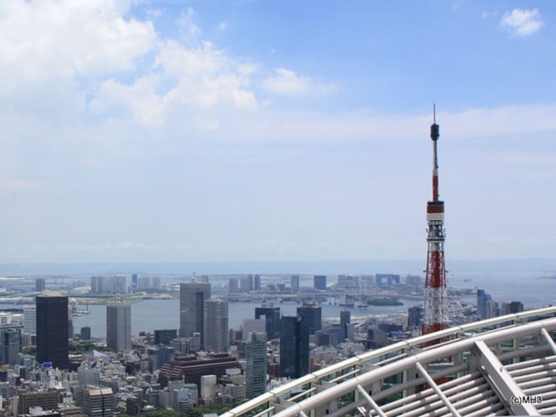 「アークヒルズ仙石山レジデンス」スカイデッキから海を望む