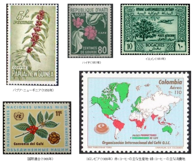 コーヒー関連の切手