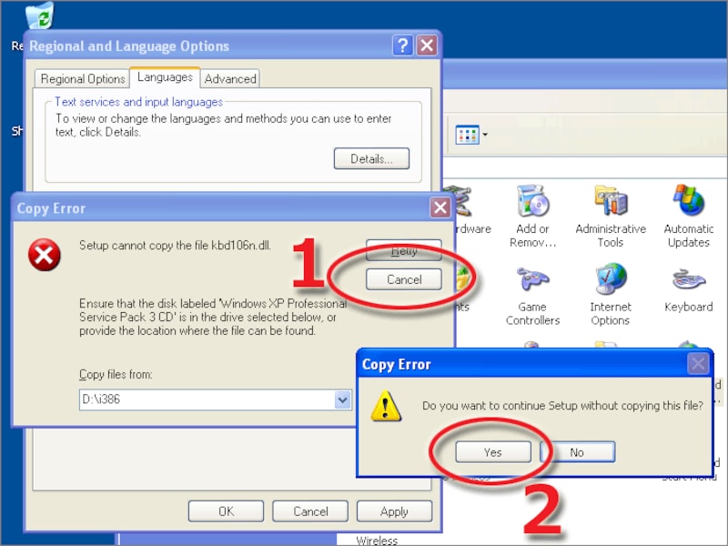 特定のファイルがコピーできないエラー