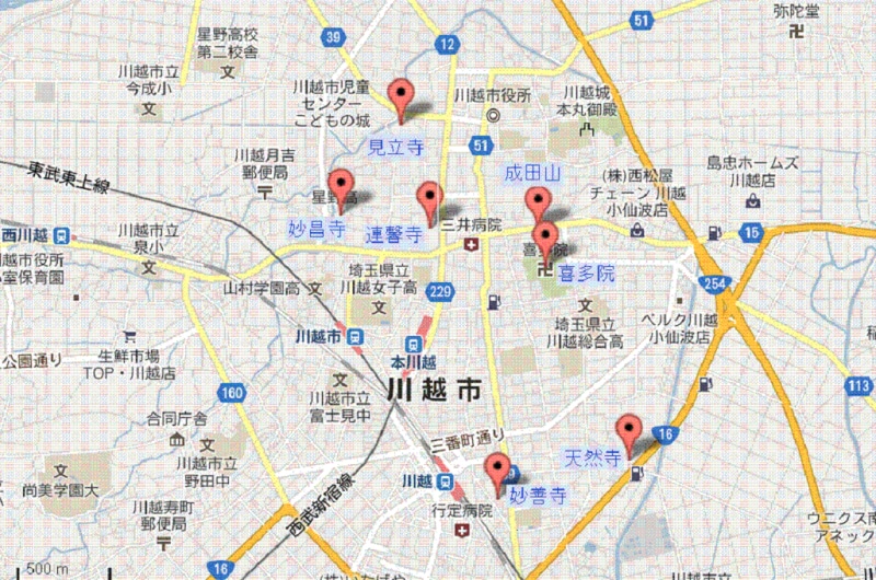 川越七福神MAP