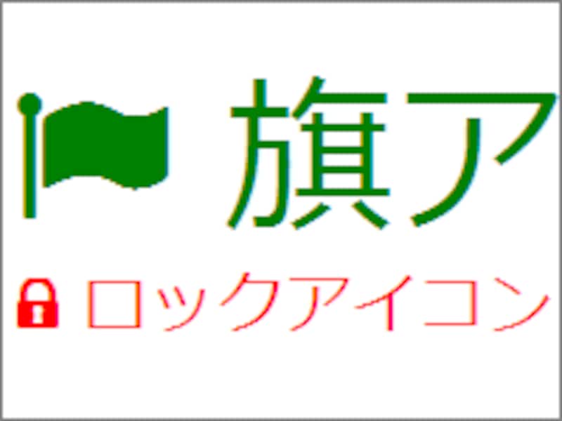 アイコンも、文字と同様の方法で装飾できる